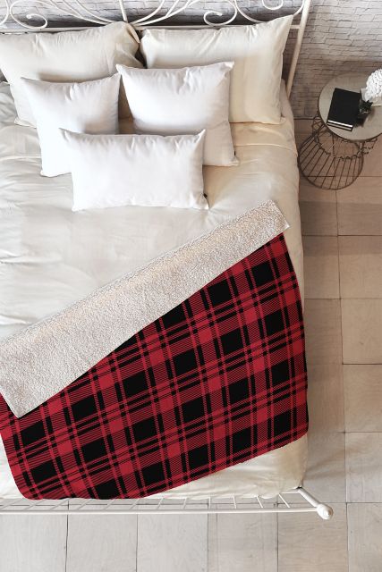 fall plaid by Little Arrow Design Co Fleece Throw Blanket Medium 60" x 50"
