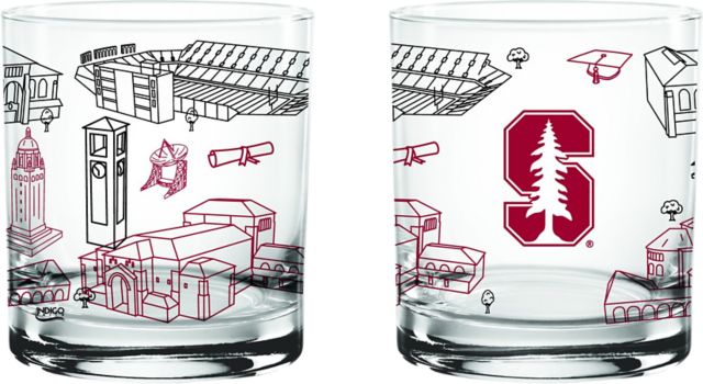 Stanford University 14 oz. Campus Line Rocks Glass