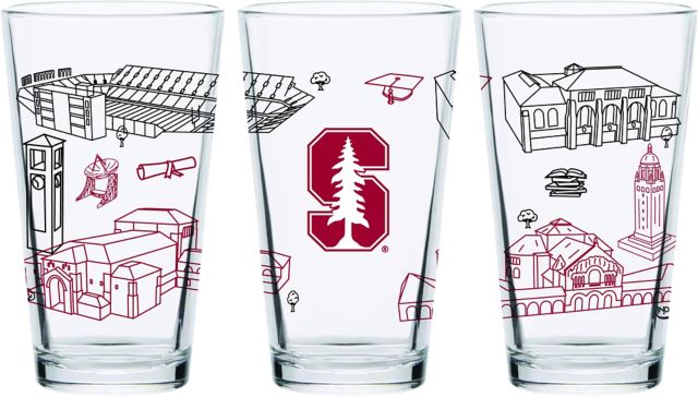 Stanford University 16 oz. Campus Line Pint Glass