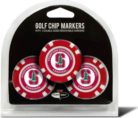 Stanford University Cardinal Golf Ball Chip Markers 3-Count