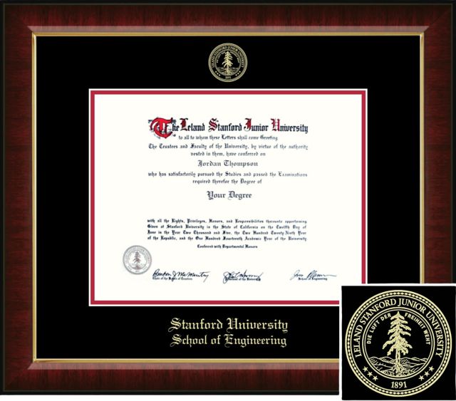Church Hill Classics, Embossed; 8.5x11 H  Bachelors,Masters,PhD, School of Engineering Diploma Frame - ONLINE ONLY