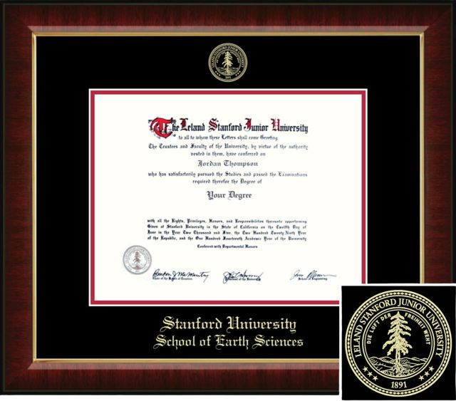 Church Hill Classics, Embossed; Bachelors,Masters,PhD, School of Earth Sciences Diploma Frame - ONLINE ONLY
