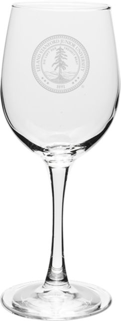 Stanford University 12 oz. Etched Wineglass