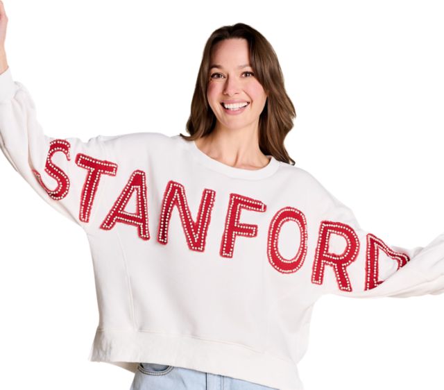 Stanford University Women's Distressed Crewneck Sweatshirt