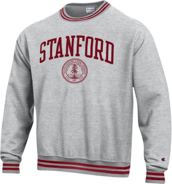 Champion Stanford University Men's Arch & Seal Crew-Neck Sweatshirt-White