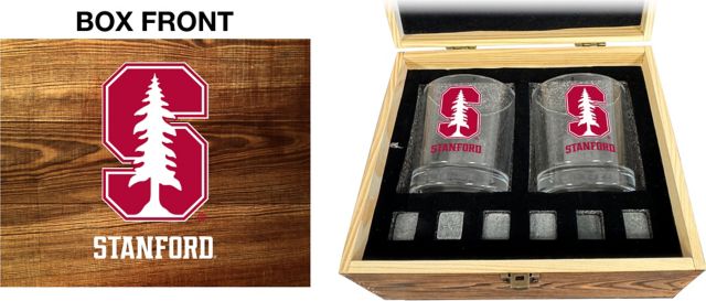 Stanford University Cardinal Rock Glass Box Set