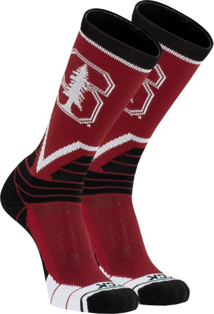 Officially Licensed NCAA Stanford Cardinal Pinstripe Socks, Youth Size | for Bare Feet