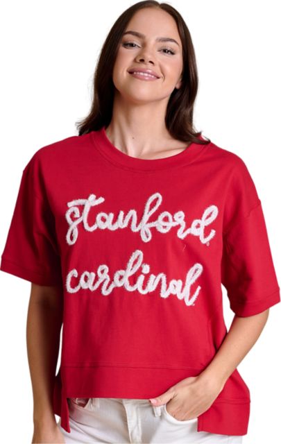 Stanford University Women's Glitter Script Boxy Top