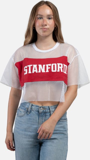 Stanford University Women's Mesh Cropped Short Sleeve T-Shirt