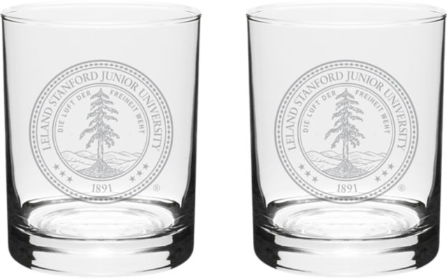 Stanford University Double Rocks Glass - Set of 2