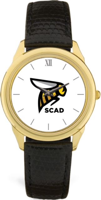 CSI Men's Black Leather  Wristwatch  (Gift Boxed) With Colored Medallion - ONLINE ONLY