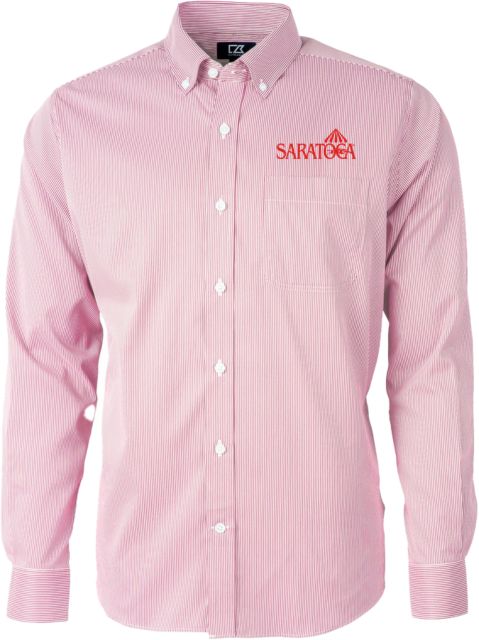 Saratoga Versatech Pinstripe Mens Dress Shirt