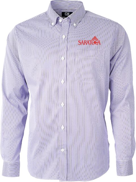 Saratoga Versatech Lavendar Pinstripe Mens Dress Shirt
