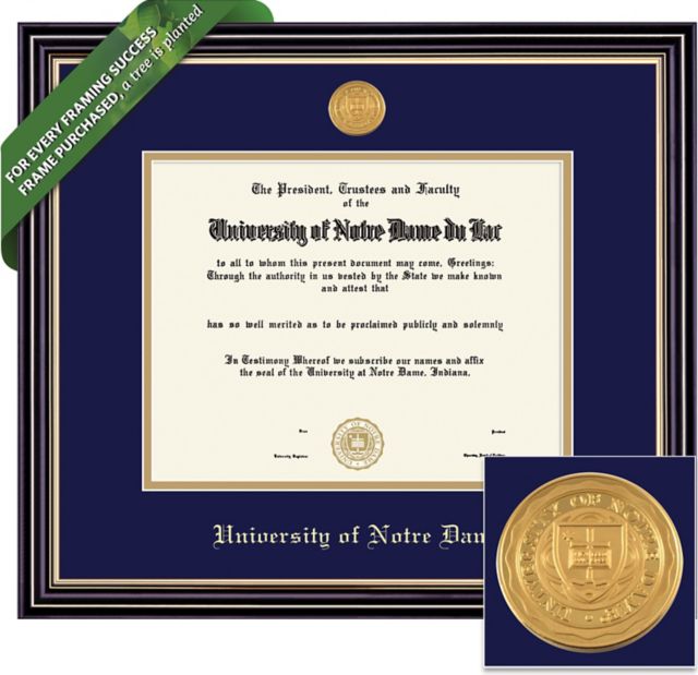 University Of Notre Dame 8 5 X 11 Diploma Frame University Of Notre Dame