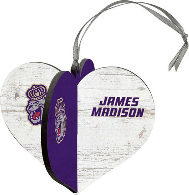 James Madison University 3D Heart Ornament