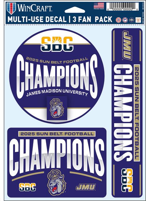 James Madison University Dukes Football 2025 Conference Champions Decal