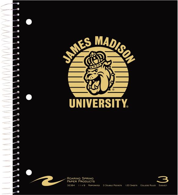 James Madison University 3 Subject Notebook