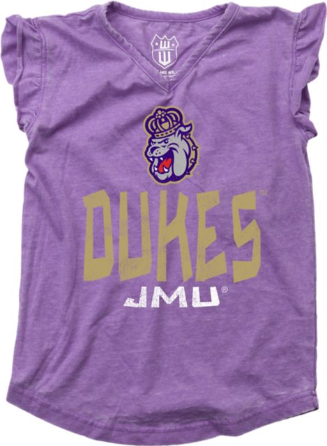 James Madison University Dukes Toddler Girls Ruffle Short Sleeve T-Shirt