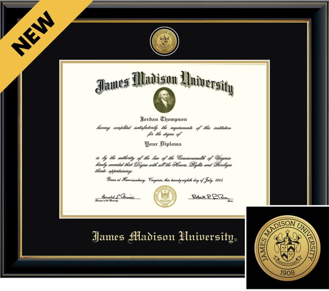 James Madison University Engraved Onyx Diploma Frame