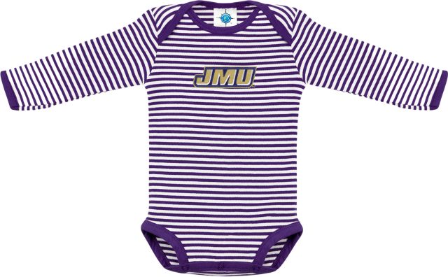 ロンパース・カバーオール house on the hill body suit navy stripe James Madison University Infant Striped Long Sleeve Bodysuit