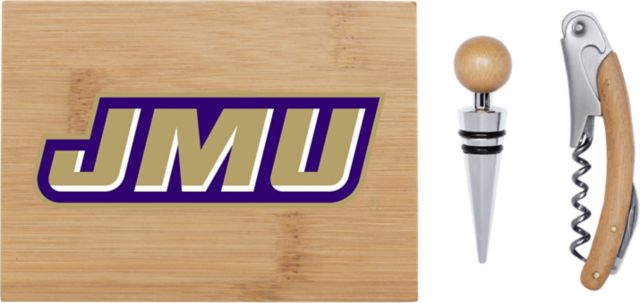 James Madison University Bamboo Wine Tool Set