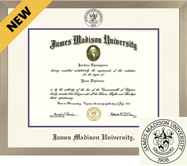 James Madison University ICON Light Champagne Diploma Frame