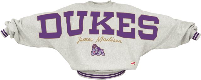 James Madison University Dukes Women's Ribbed Fleece Crewneck Sweatshirt