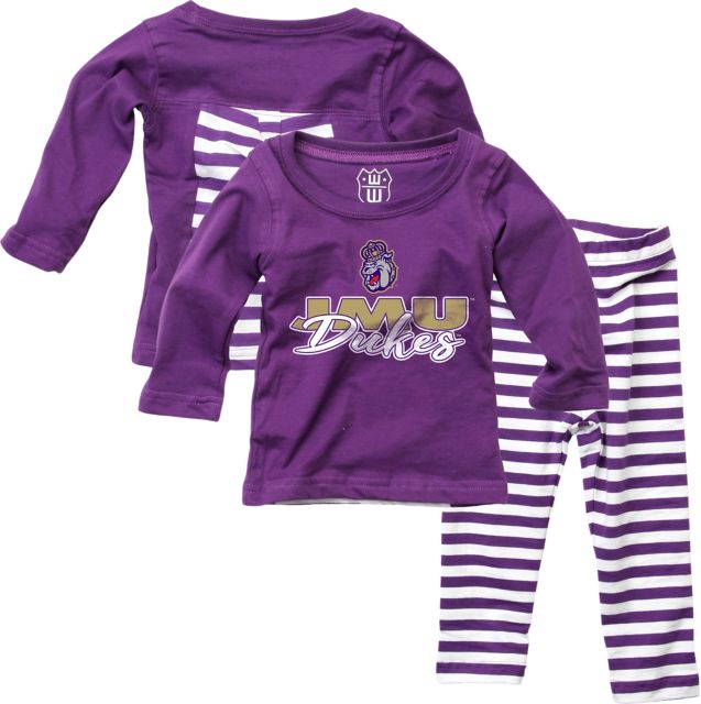 James Madison University Dukes Infant Girls Stripe Set