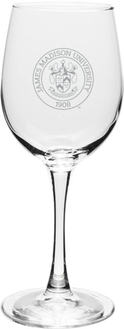 James Madison University 12 oz. Etched Wineglass