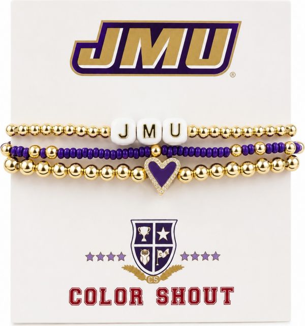 James Madison University Love Stack Bracelet Set