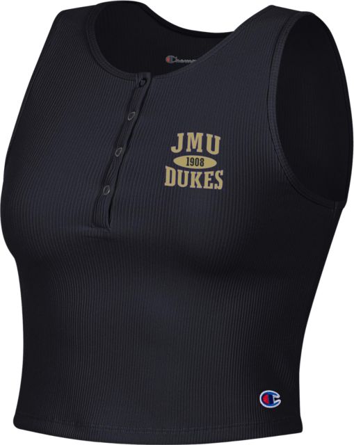 James Madison University Dukes Women's Henley Crop Tank Top
