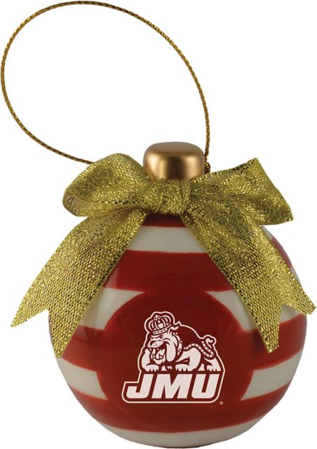 James Madison University Dukes Round Striped Ornament
