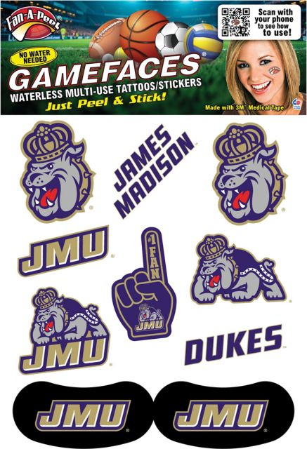 James Madison University Game Face Tattoos