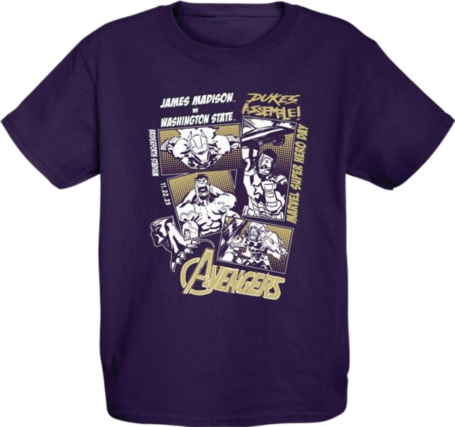 James Madison University Marvel Super Hero Day Youth Short Sleeve T-Shirt