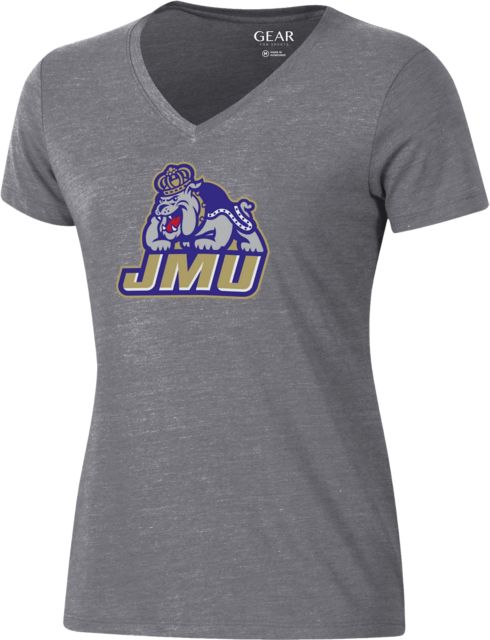 James Madison University Dukes Women's Triblend V-Neck Short Sleeve T-Shirt