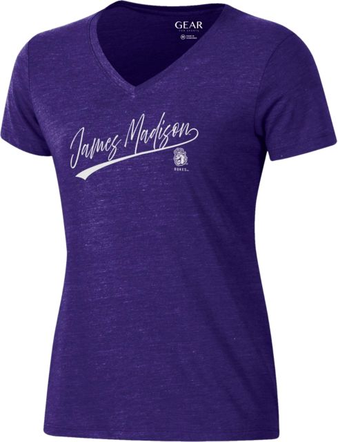 James Madison University Dukes Women's V-Neck Short Sleeve T-Shirt