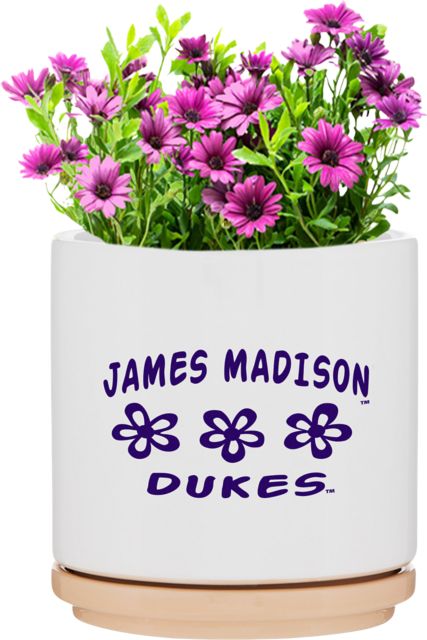 James Madison University Dukes Flower Ceramic Planter