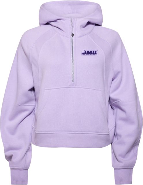 James Madison University Women's Oversized 1/2 Zip Hooded Sweatshirt