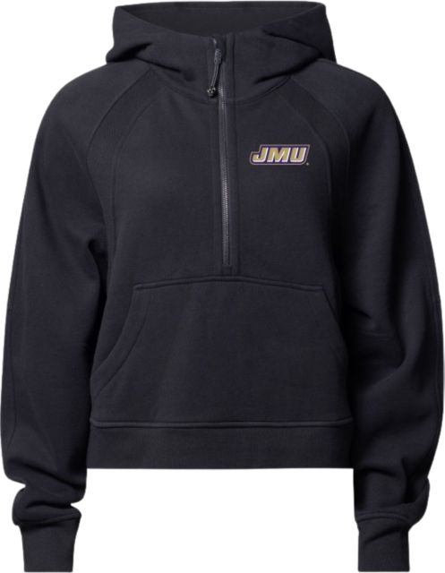 James Madison University Women's Oversized 1/2 Zip Hooded Sweatshirt
