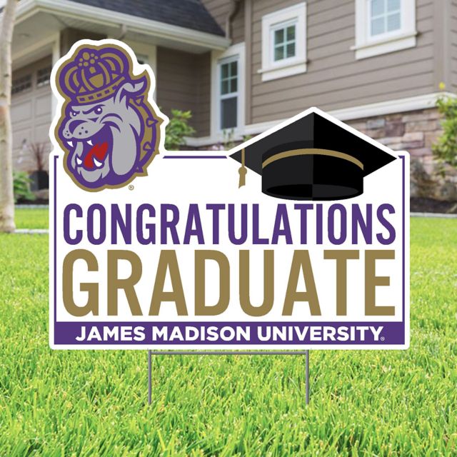 James Madison University Grad Lawn Sign with Stakes