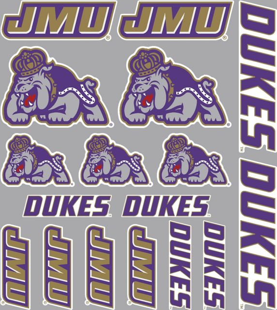 James Madison University Dukes Sticker Sheet