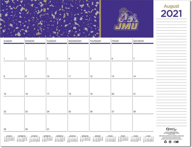 James Madison University 2021-2022 Desktop Calendar:james Madison University