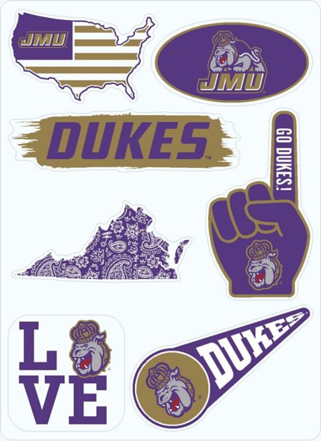 James Madison University 7.5'' x 7.5'' Sticker Sheet