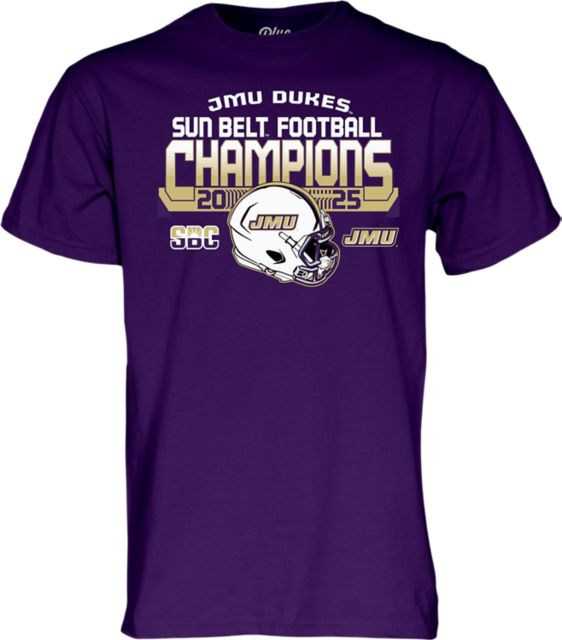 James Madison University Dukes Football 2025 Sun Belt Champions Short Sleeve T-Shirt