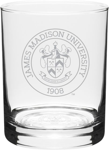 James Madison University 14 oz. Double Old Fashioned Glass
