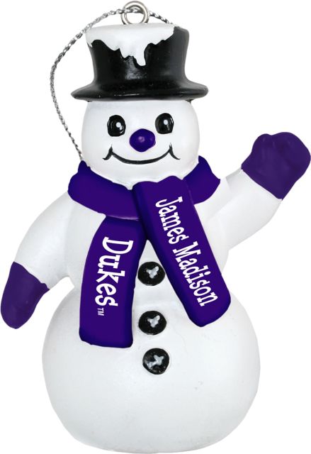 James Madison University Dukes Snowman Ornament