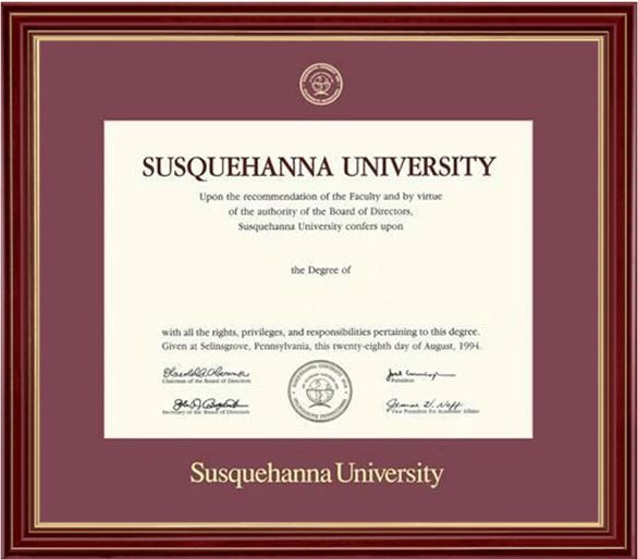 Susquehanna University 8.5'' x 11'' Regal Diploma Frame