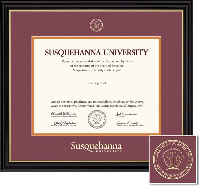Susquehanna University Coronado (6/09 To Pres) Diploma Frame -ONLINE ONLY