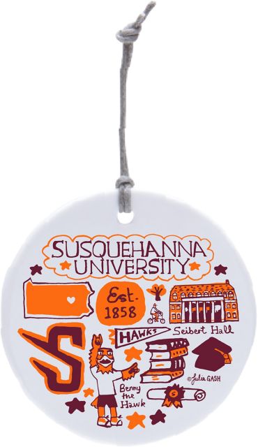 Susquehanna University Julia Gash Ceramic Circle Ornament