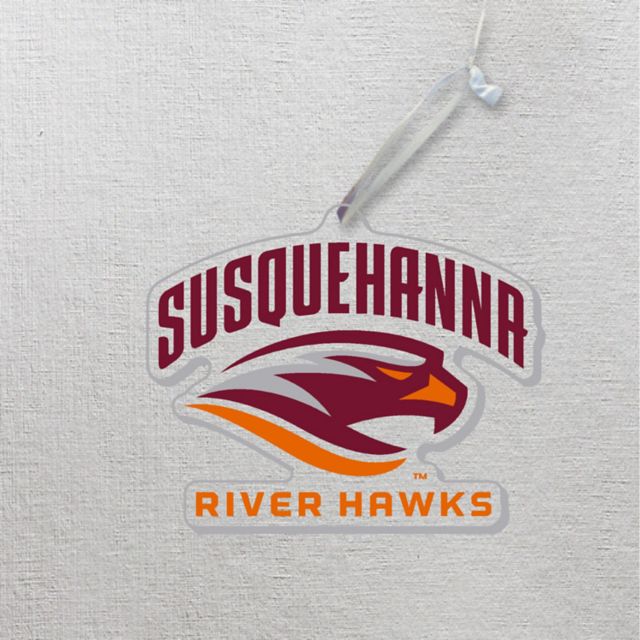 Susquehanna University River Hawks 3x4" Glass Ornament"